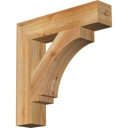 Imperial Block Rough Sawn Bracket, Western Red Cedar, 4"W x 20"D x 20"H